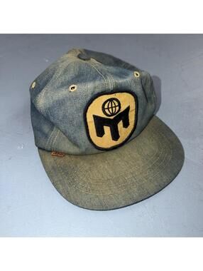 Vintage 70s Levi Strauss Denim Orange Tab Trucker Jean Cotton Snapback Hat